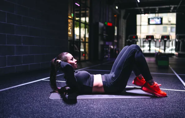 Figure, fitness, press, pose, the gym, training, workout, fitness