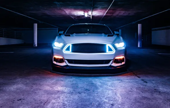 Picture mustang, light, white, ford
