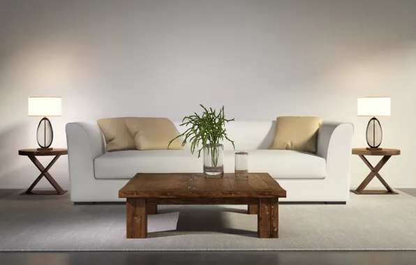 Table, sofa, interior, modern, interior, sofa, table, stylish design