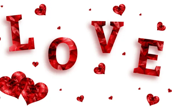 Love, letters, holiday, the inscription, heart, heart, hearts, red