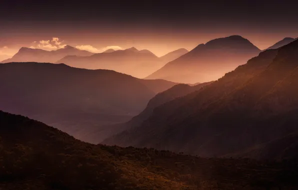 Nature, The evening, Mountains, Mountain, Dawn, Landscape, Nature, Valley