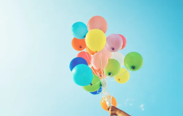 Balls, blue, colorful, it