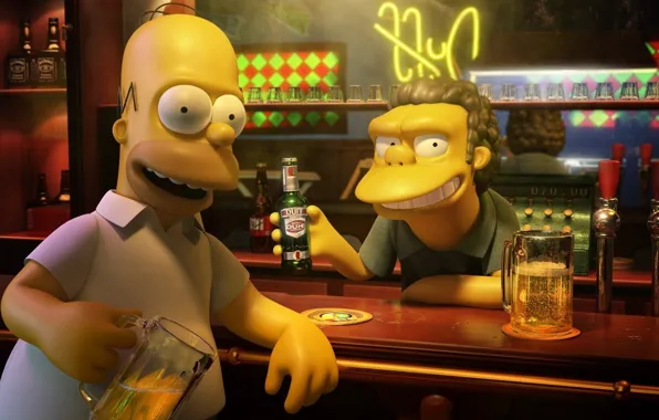 The simpsons, Homer, Beer, Bar, simpsons