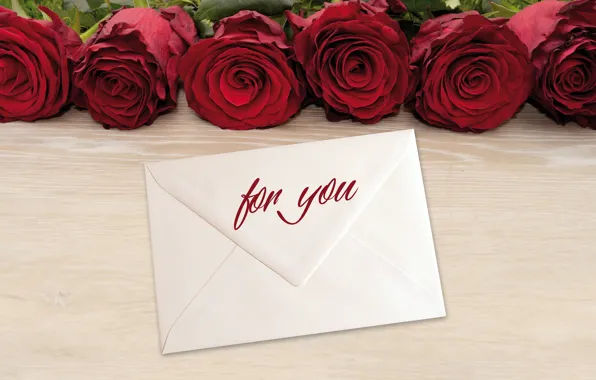 Flowers, table, background, holiday, the inscription, roses, bouquet, red