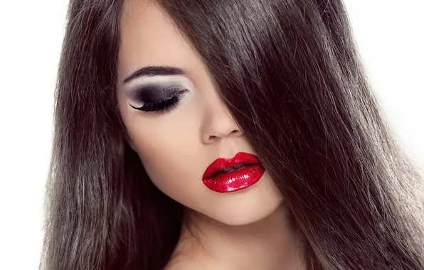 Girl, face, eyelashes, background, model, hair, makeup, shadows