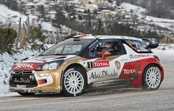 Winter, Wheel, Citroen, DS3, WRC, Rally, Side view, D. Elena