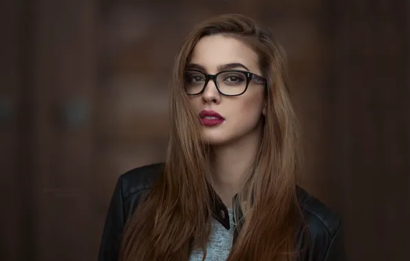 Picture girl, face, portrait, glasses, retouching