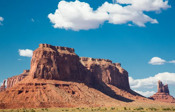 Picture the sky, clouds, rocks, mountain, USA, monument valley
