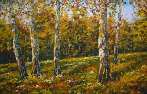 Autumn, trees, nature, figure, picture, art, drawings, pictures