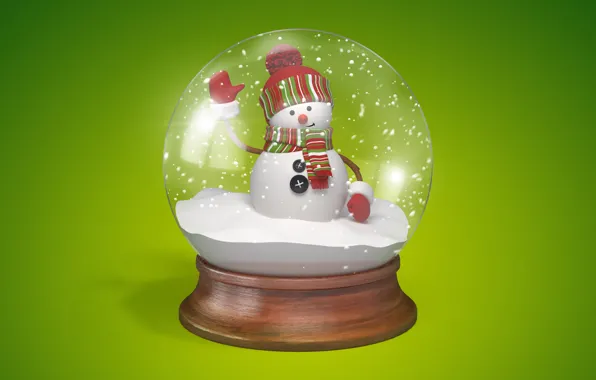 New year, ball, snowman, christmas, new year, cute, snowman