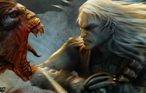 Wallpaper The Demon, Mouth, Fangs, Hatred, Scar, The Witcher, The.