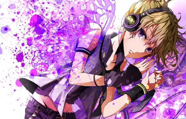 Look, butterfly, guy, Vocaloid, Vocaloid, Kagamine Len