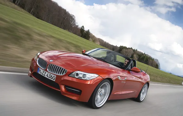 Roadster, Auto, Road, BMW, Machine, Convertible, BMW, Orange