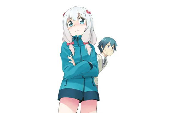Girl, anime, art, guy, two, EroManga-Sensei