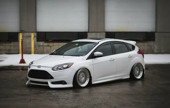Focus, white, wheels, ford, Ford, tuning, front, focus