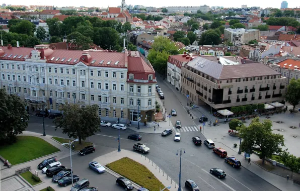 Picture the city, photo, street, home, top, Lithuania, Vilnius