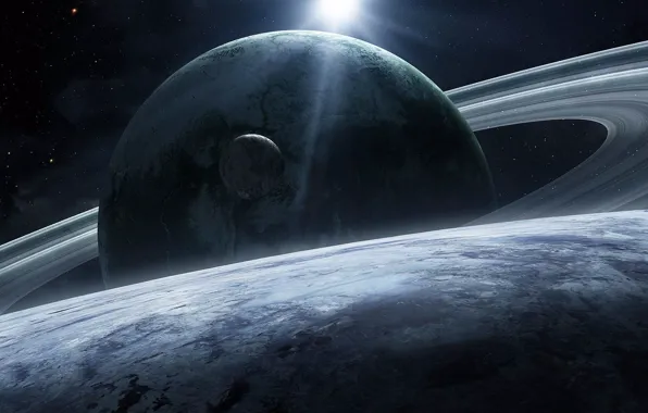 Space, Saturn, satellites