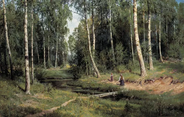 Picture picture, Stream, Shishkin, forest, in Berezovo
