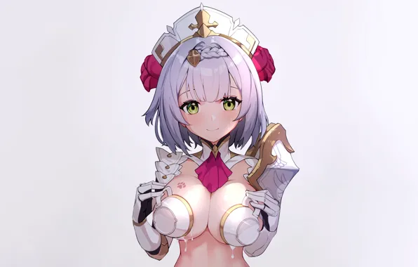 Picture girl, fantasy, sexy, cleavage, green eyes, boobs, anime, beautiful