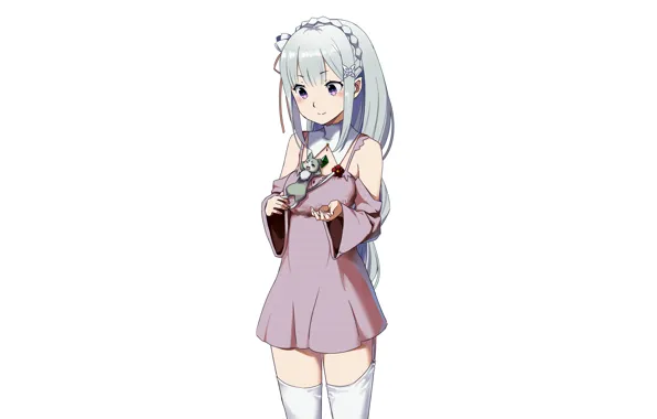 Girl, sexy, thighhighs, long hair, dress, anime, beautiful, pretty