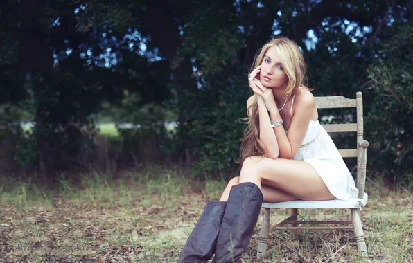 Grass, look, girl, trees, chair, photographer, girl, Brian Storey