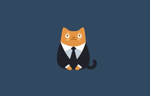 Cat, cat, orange, minimalism, costume, tie, cat