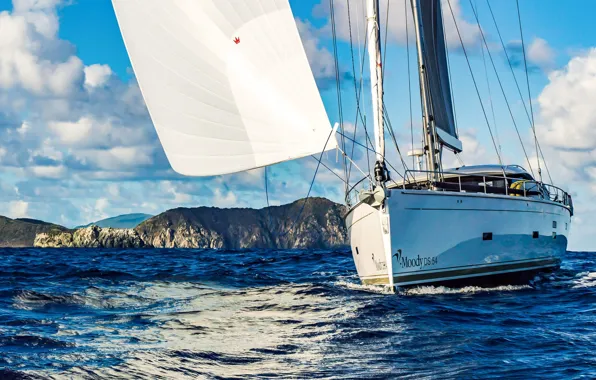 The way, the ocean, the wind, coast, yacht, Australia, sail, ocean