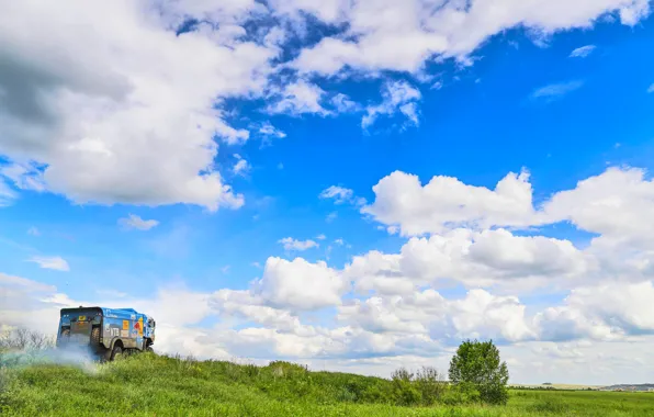 Picture The sky, Nature, Clouds, Sport, Speed, Truck, Race, Master