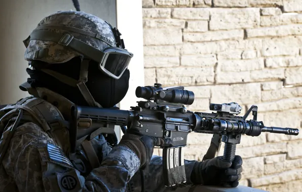 Picture weapons, mask, soldiers, machine, equipment, assault rifle