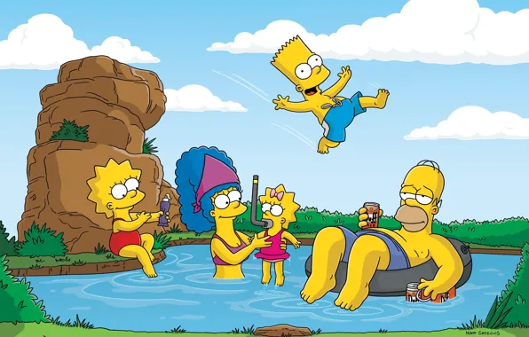 Picture nature, stay, the simpsons, Homer, homer, Bart, the simpsons, bart