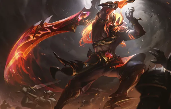 Picture fire, flame, battle, the demon, game, character, character, League of Legends