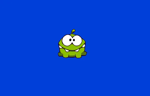 Picture green, small, monster, character, Cut the Rope, minimalism., Amateur, the universe