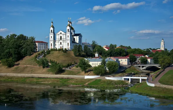 River, temple, journey, Vitebsk, dvina