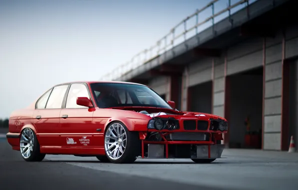 Red, Auto, BMW, Machine, E34, German, Larry Chen, BMW E34