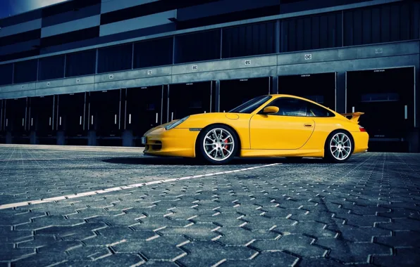 Yellow, street, porsche