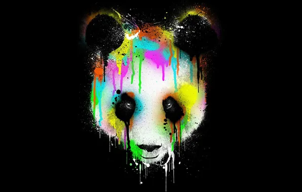 Picture eyes, color, background, abstraction, Panda