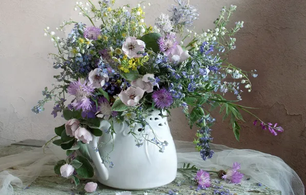 Picture bouquet, lilies of the valley, forget-me-nots, cornflowers