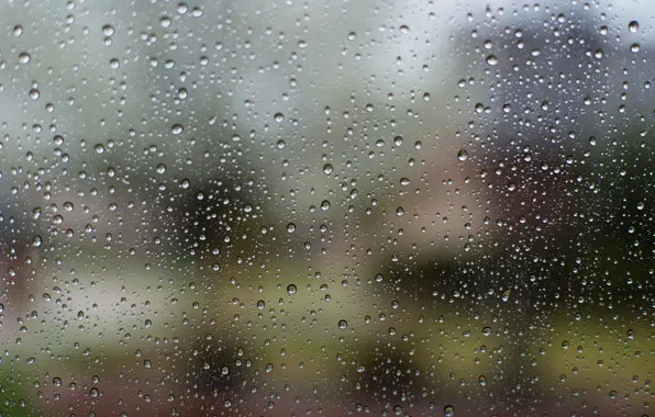 Glass, drops, macro, rain