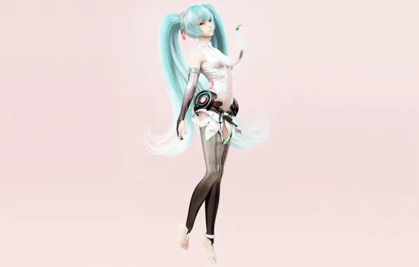 Girl, rendering, minimalism, Hatsune Miku, Vocaloid