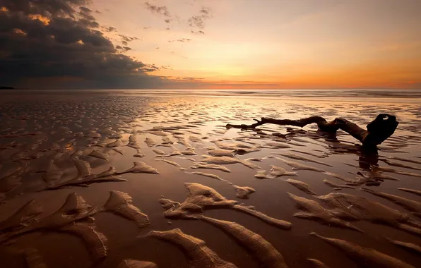 Sea, landscape, sunset, nature