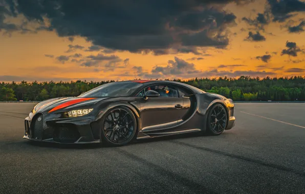 Picture sunset, Prototype, the evening, Bugatti, supercar, hypercar, Chiron, 2019
