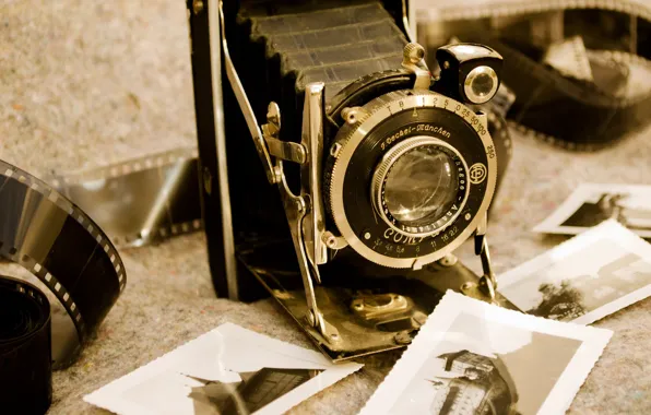 Photo, the camera, black and white, vintage