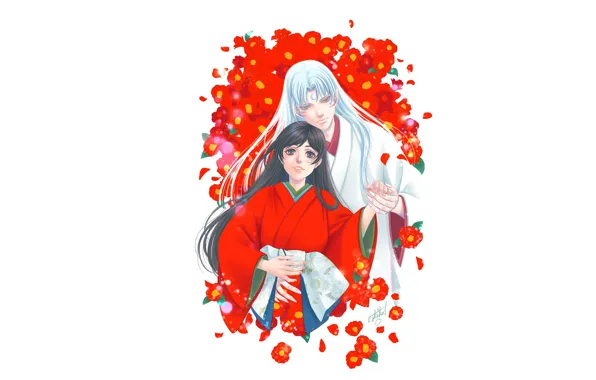 Girl, romance, art, Rin, Inuyasha, Inuyasha, Seshoumaru