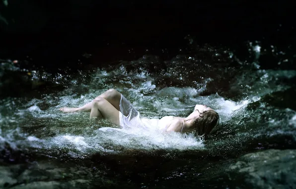 Girl, river, the situation