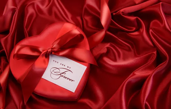 Red, gift, heart, tape, bow, Atlas, forever