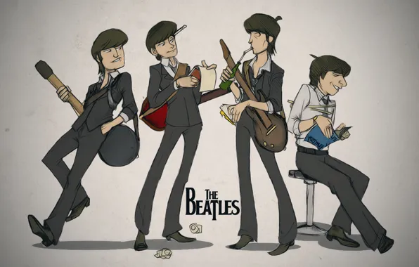 Guitar, art, Notepad, book, The Beatles, the Beatles, George Harrison, John Lennon