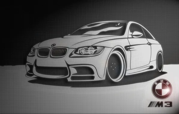 Black and white, texture, BMW, Car