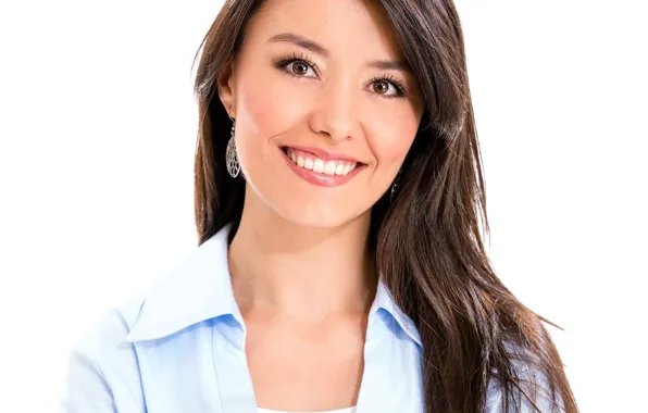 Picture girl, smile, sweetheart, beauty, white background