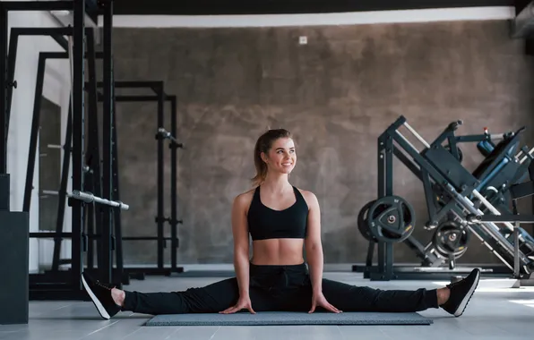 Picture girl, fashion, floor, female, gym, flexibility, hobby, fit