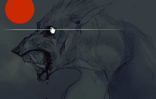 Monster, mouth, fangs, werewolf